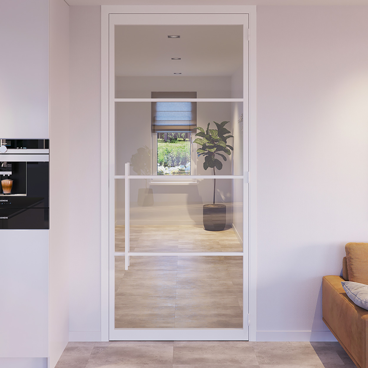Skantrae SlimSeries Alu - Metalen Deur Wit met Kozijn